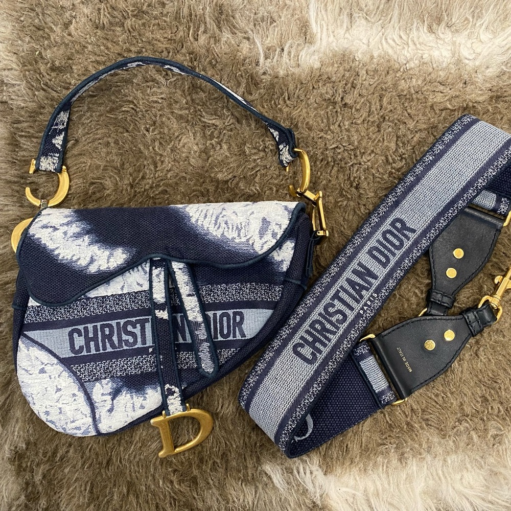 Authentic Pre-Loved Christian Dior Saddle Bag medium tie dye